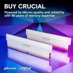 Модуль пам'яті Crucial DDR5 16GB Pro 6000Mhz Overclocking UDIMM CL36 White (CP16G60C36U5W) Б/в - мініатюра 6