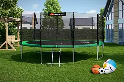 Батут Hop-Sport 16ft (488см) зелений із зовнішньою сіткою - мініатюра 12