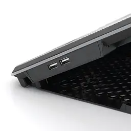 Підставка під ноутбук IceCoorel K15, 10-17", 4*100mm 1400±10% RPM, корпус пластик+алюміній, 2xUSB 2.0 + підставка для мобільного телефону, 420x300x28mm, RGB, Box, Q10 - мініатюра 4