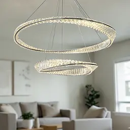 Лед люстра кришталеві кільця Linisoln 548-80*50 CH 160W - мініатюра 2