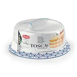 Переноска для торта TOSCA d37 біло-синя (55851)