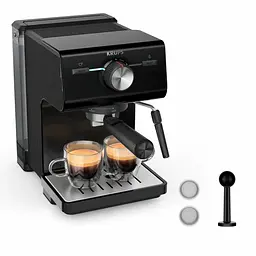 Кавоварка ріжкова Authentic C50 2л, мелена, ручний капучинатор, 15 бар, чорний Krups kuh0015268 - мініатюра 2