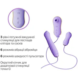 Набір 3в1 Zalo - Unicorn Set Violet: віброяйце, пульсатор, вакуумний стимулятор - мініатюра 7