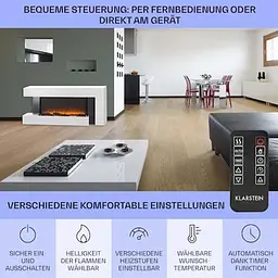 Камін електричний Klarstein Studio Light & Fire 2 (10032727) - мініатюра 5