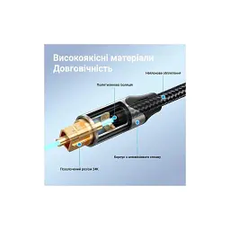 Кабель мультимедійний Optical Toslink 1.5m 5.1ch gray Vention (BAVHG) - мініатюра 2