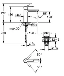 Змішувач для умивальника S-Size Grohe Lineare 23106DC1 Хром матовий - мініатюра 3