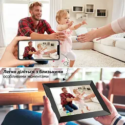 Цифрова фоторамка WiFi 10 дюймів Photo Frame 32 Гб вбудована пам'ять електронна рамка для фото із сенсорним дисплеєм Б/в - мініатюра 4