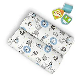 Пелюшки фланелеві Cosas Blue Leo & Giraffe 80х100 см, блакитні - мініатюра 3