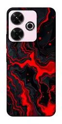TPU чохол Demsky Black red marble для Xiaomi Redmi 13 4G / Poco M6 4G