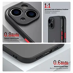 Чехол-накладка для Xiaomi Redmi 13 4G Poco M6 4G, Frosted Matte, черный, противоударный чехол с защитой всего корпуса, термополиуретан TPU + поликарбонат PC, ArmorStandart (ARM78268) - мініатюра 3