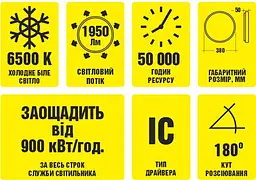 Світильник настінно-стельовий Work's LED WCE2007-30SL 30W 6500К (125705) - мініатюра 3