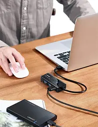 Мережевий адаптер / хаб Ugreen USB 3.0 - 3хUSB 3.0 + RJ45 Ethernet 1000Mbps (20265) - мініатюра 2