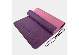Килимок для йоги та фітнесу EasyFit TPE+TC 6 мм двошаровий фіолетовий-рожевий (EF-1924-VP)