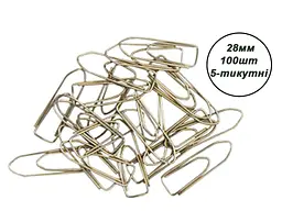 Скріпки BUROMAX 28 мм 100шт п'ятикутні 5010