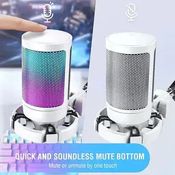 Мікрофон Fifine Ampligame A6V White, конденсаторний | Тринога в комплекті | RGB підсвітка - мініатюра 3