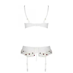 Сексуальний комплект із поясом для панчох Passion LOVELIA Set white L/XL - мініатюра 6