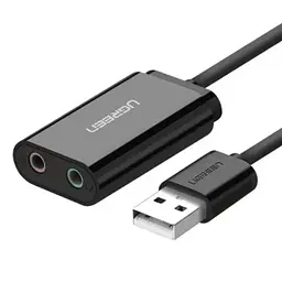 Звукова карта Ugreen USB AUX jack, TRS(Mic + Ear) ALC4042 Чорна US205 (30724)