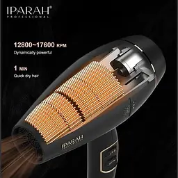 Фен для волосся Iparah P-350 з дифузором та концентратором 2200 Вт Чорний  - мініатюра 6