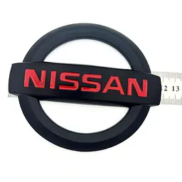 Емблема решітки задня для Nissan матова Чорна 118х100 мм Пластик на скотчі (Завод) - мініатюра 4