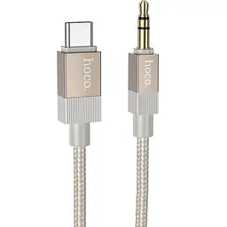 Аудіо кабель Aux Hoco UPA32B Clever digital Type-C to AUX 3.5 мм 1 м Gold