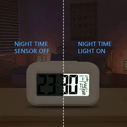 Компактний настільний цифровий годинник будильник Vicloon Digital Alarm Clock білий (SKU-121) - мініатюра 5