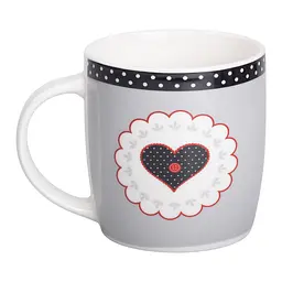 Чашка порцелянова I love you 400 мл, сірий з чорим Liling Rongxiang Ceramic RX-N240147G - мініатюра 6