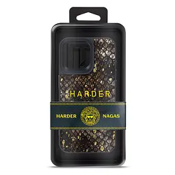 Кожаный чехол для Apple iPhone 14 Pro Max, Harder Nagas, черный, термополиуретан ТПУ + экокожа с имитацией кожи Наги, панель, защита корпуса, противоударный, микрофибра, рамка вокруг камеры, защита всего корпуса, (ARM76757) - мініатюра 3