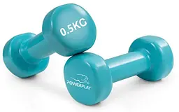 Гантелі вінілові PowerPlay 2 * 0,5 кг PP_4103 Блакитні 2 шт (PP_4103_2*0,5kg)