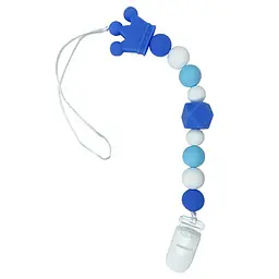 Ланцюжок для пустушки Корона MGZ-0511Blue силіконовий