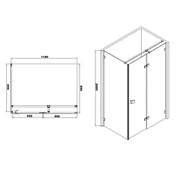 Душова кабіна Volle De la Noche 120x80 без піддону 10-40-195R-black - мініатюра 2