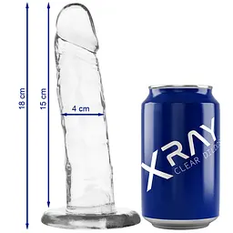 Прозорий фалоімітатор 15 х 4 см XRAY (Іспанія) XRay XR910112 103076 - мініатюра 2
