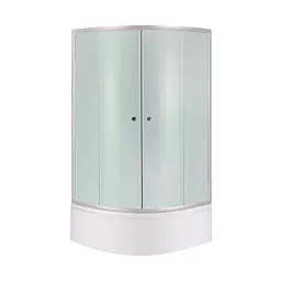 Душова кабіна Latwa SC80x80.SAT.HIGH.FR полукругла, скло Frost 4 мм + Душовий піддон Kapielka ST80x80x41, з панеллю Lidz, Універсальна, матовий