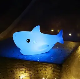Дитячий силіконовий нічник Акула Shark LJC-153 акумуляторний світильник іграшка для сну - мініатюра 4