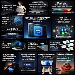 Blackview Acebook 8 Ноутбук, 15.6-inch 1920*1080 IPS Екран, N97 4 Up to 3.6GHz, 16GB 512GB SSD, Dual-band Wi‑Fi - мініатюра 7