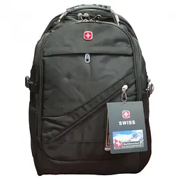 Рюкзак чорний з дощовиком 32 літри з USB та AUX виходами Swiss Bag 8810 - мініатюра 7