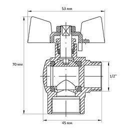 Кран кульовий Koer 1/2" ГШМ кутовий (KR.208) KR2805 - мініатюра 5