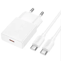 МЗП Hoco N72 Speed ultra-thin PD20W (1USB-C) + кабель Type-C to Type-C White