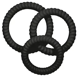 Набір ерекційних кілець Lust 3 Black - мініатюра 3