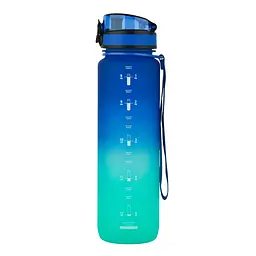 Пляшка для води UZSPACE 3038(Blue-Green) 1000 мл, синьо-зелена - мініатюра 2