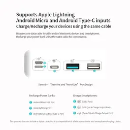 Павербанк Romoss 30000 mAh Sense 8+ білий (PHP30-401-02) - мініатюра 3
