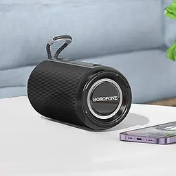 Портативна bluetooth колонка Borofone BR37 TWS з LED підсвічуванням чорний - мініатюра 4