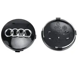 Ковпачки колеса на литі диски Audi D=60 мм посадковий D=59 мм об'ємний логотип Чорні 1 шт - мініатюра 5