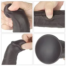 Вібратор Lovetoy Dual-Layered Silicone Nature Cock 8.0'' 20.5 см (чорний) - мініатюра 7