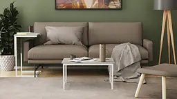 Стіл журнальний приставний Террі Комбо Ferrum-decor 345x662x440 Білий метал ДСП Бетон 16 мм (FRD-105149) - мініатюра 6