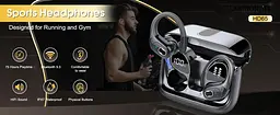 Бездротові спортивні навушники HD65 із зарядним кейсом і мікрофоном Bluetooth-навушники для спорту Чорні - мініатюра 8