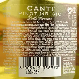 Вино Canti Pinot Grigio Veneto Blanc, біле, сухе, 12%, 0,75 л - мініатюра 4