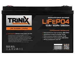 Акумуляторна батарея для ДБЖ Trinix LiFePO4 12 V / 100 А*ч (44-00001) - мініатюра 2