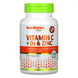 Комплекс вітамінів та мінералів, Vitamin C+D3 & Zinc - 100 caps