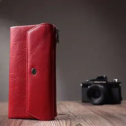 Портмоне для жінок з блоком для карт з натуральної шкіри ST Leather 22699 червоне - мініатюра 10