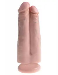 Двойной фаллоимитатор Pipedream King Cock 7 Two Cocks One Hole, 18х6 см (телесный)